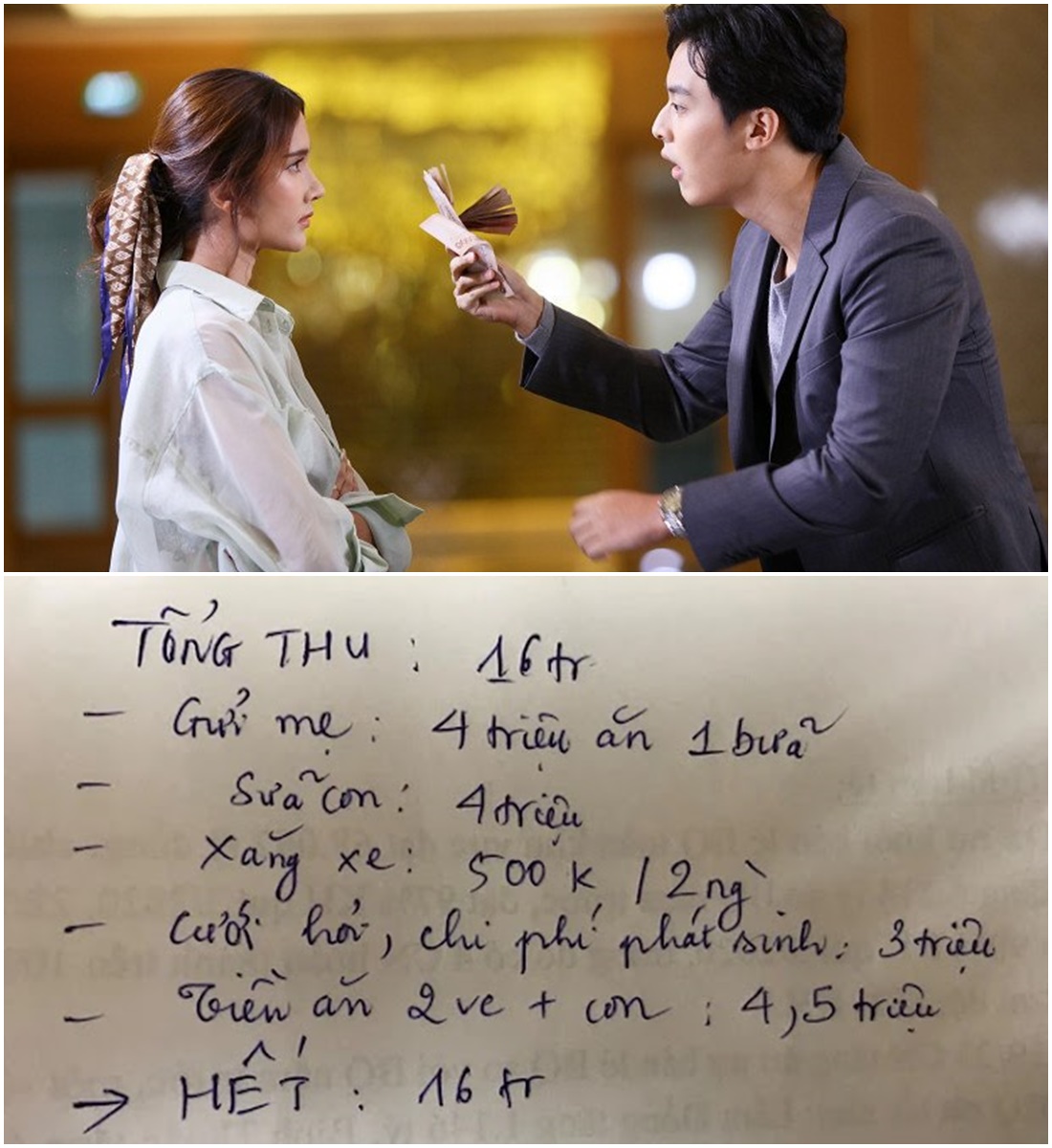 Chồng yêu cầu đưa mẹ 7 tr.iệu/ tháng, tôi ngoan ngoãn đồng ý nhưng 2 tháng sau anh lại cay cú m:ắ:ng tôi là đồ l:ư:ơ:n l:ẹ:o