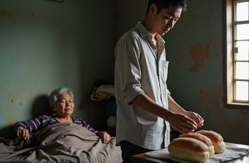 Một tên trộm đột nhập vào nhà một cụ già nghèo, nhưng không lấy gì vì thấy tủ lạnh trống rỗng và cụ đang ngủ thiếp vì đói. Hắn để lại ổ bánh mì và rời đi. Ngày mai, cậu tiếp tục quay lại, tờ giấy trên bàn khiến cậu lặng người…