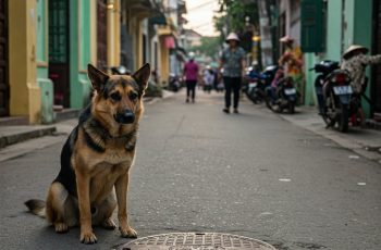 Chú chó cứ nhìn vào chiếc cống mỗi ngày, khi nắp cống mở ra, ai cũng sững sờ
