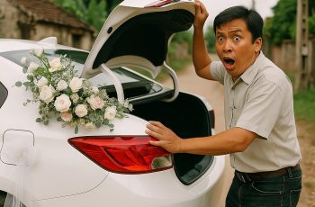 Đang đưa dâu, tài xế phát hiện tiếng lộc cộc liên tục phát ra từ trong cốp xe, anh xuống mở ra thì…