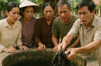 Sáng sớm ra, tiếng khóc oe oe đã phát ra từ giếng làng, người dân hớt hải đi vớt lên thì thấy