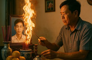 Giỗ 49 ngày cho chàng trai trẻ, ông trưởng thôn đến thắp hương sớm nhất thì bàn thờ bỗng bốc cháy