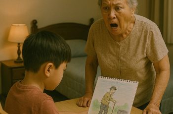 Đứa cháu vẽ nguệch ngoạc chân dung một “người đàn ông trong giếng”, bà cố vừa thấy đã đốt vội đi