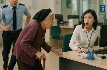 Bà cụ chống gậy lụm khụm đi vào ngân hàng, giao dịch viên thấy dòng chữ thì vội vàng ấn nút khẩn cấp báo, công an ập đến…