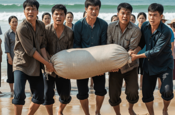 Chiếc ba lô dài ngoẵng trôi dạt vào bờ sau bão, các ngư dân xúm vào mở ra thì tá hỏa ai nấy đều co giật, dân làng kéo tới xem thì đồng ngã ngửa