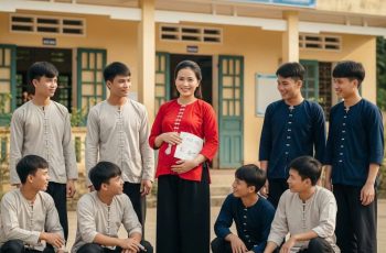 Cô giáo Thảo về làng chưa bao lâu đã có bầu, sau đó cứ cách 1 năm cô lại bầu 1 lần, trai trẻ trong làng mừng vui ra mặt