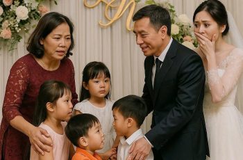 Chồng cũ trơ trẽn mời tôi đến dự đám cưới khoe vợ mới trẻ xinh, ngày cưới, tôi dẫn theo 4 đứa trẻ, để chúng chạy vào sân khấu ôm lấy bố nói dõng dạc: “Bố ơi, con nhìn thấy cô này cùng 1 chú đi vào…”