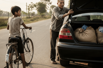 Thằng Bé Đạp Xe 40km Chạy Theo Một Chiếc Ô Tô nào ngờ 3 Giờ Sau, Tài Xế Mở Cốp Xe Mà Chân Tay Rụng Rời