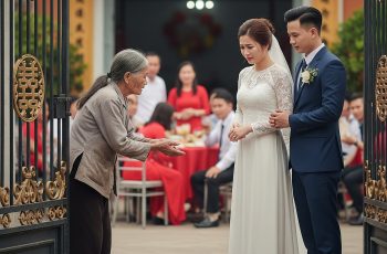 Cụ bà ăn mày đứng nép bên cạnh đám cưới chỉ để xin 1 cốc nước lọc, ai ngờ cô dâu…