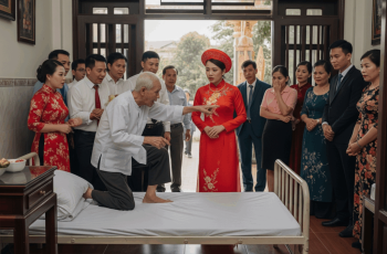Đám cưới vừa rước dâu về tới cổng, thì ông cụ liệt giường suốt 10 năm của nhà trai đột ngột bật dậy, lảo đảo chỉ về phía cô dâu nói ú ớ