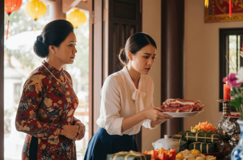 Đám giỗ chồng, tôi lén đi theo sau kiểm tra mâm cỗ con dâu út mang lên phòng thờ để thắp hương thì bẽ bàng phát hiện ra