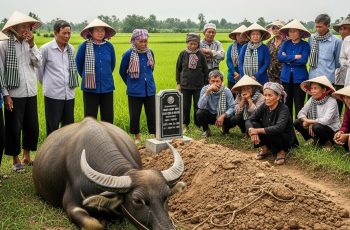 Chú trâu chảy nước mắt quỳ lạy bên mộ chủ nhân mới qua đời, hình ảnh khiến cả làng cảm động…