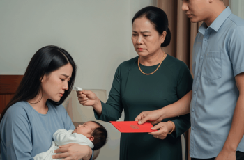 Cưới nhau gần chục năm mới có được đứa con gái vì chồng hiếm muộn, nào ngờ đến ngày đầy tháng, mẹ chồng ném cho 500 triệu