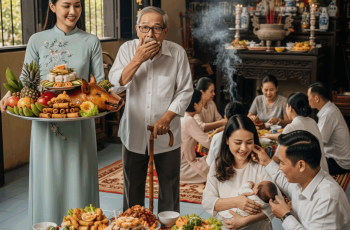 Bố tôi định làm 10 mâm cỗ để mừng đầy tháng cháu nội, chị dâu nằng nặc nhận nhiệm vụ chuẩn bị đặt cỗ, ngày con tôi đầy tháng bưng mâm cơm cỗ ra mời khách