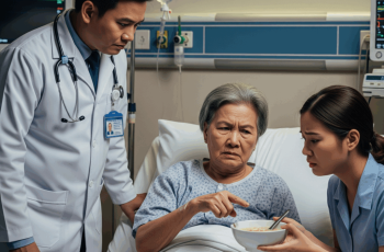 Mẹ chồng bị tai nạn, con dâu nấu vội bát cháo cầm vào viện, vừa đặt bát cháo lên bàn, mẹ chồng vội vàng lấy thìa khoắng vữa bát cháo rồi mắng con dâu té tát