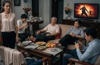 9h đi làm về vẫn thấy cả nhà 9 người đang ngồi chờ con dâu nấu cơm, định đặt đồ về ăn cho nhanh thì chồng bắt tôi phải cúi gập người 90 độ mời bố mẹ vào ăn