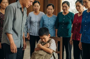 Cường à, chú ra ngay nhà văn hóa thôn đón con trai về, nó đang chờ đấy!
