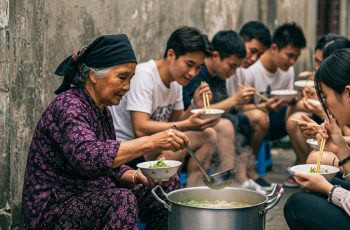 Bà lão chỉ bán 100 bát mì mỗi ngày và sự thật rùng mình phía sau bếp
