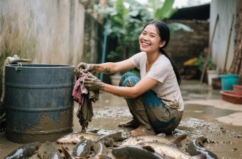 Vợ tôi có sở thích kì lạ thích bắt cá trê ngoài đầm. Cứ cuối tuần được nghỉ làm ở công ty, vợ lại xách giỏ đi bắt cá