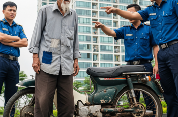 Ông cụ chạy chiếc xe máy cũ tới thăm con trai tại chung cư cao cấp ở Sài Gòn, bảo vệ không cho vào và cái kết…