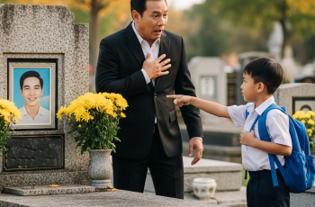 Tỷ Phú Đến Viếng Mộ Con Trai, Bàng Hoàng Khi Thấy Cậu Bé Lạ Nói “Đây Là Mộ Cha Cháu, Ông Là Ai