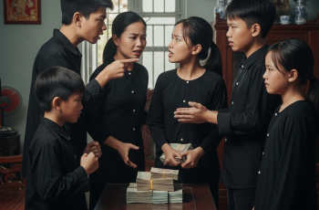 Có 60 triệu tiền phúng viếng của bố, các anh chị tôi chụm đầu cãi nhau ngay sau đám tang