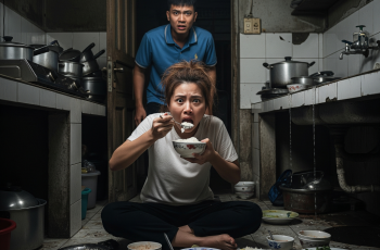 Chồng bảo vợ ở lại bếp khi có khách. Một lần mở của bếp cảnh tưởng trước mắt khiến chồng sững sờ