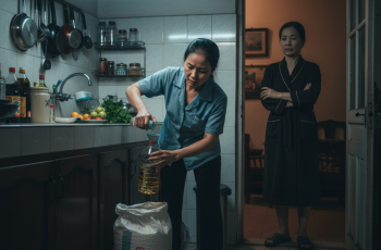 Cho đến 1 hôm tôi phát hiện chị lén trộm dầu, gạo, mắm mỗi, mỗi thứ 1 tí.