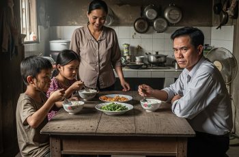 Chưa kịp để anh Dũng nói gì, Tí lấy từ túi ra một chiếc vòng bạc cũ kỹ, đặt vào tay chị Hiền: “Đây là món đồ duy nhất mẹ cháu để lại.