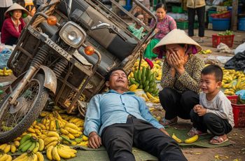 “Bố nói bán nốt xe chuối này là có tiền mua quần áo mới cho con vào năm học mới rồi. Sao bố lại nằm đây như thế này, bố ơi dậy đi… con không đòi mua đồ mới nữa đâu”… Chỉ vì tai bay vạ gió, đời sao mà vô thường quá