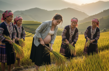 Tôi có bầu 8 tháng nhưng mẹ chồng vẫn b-ắt ra ruộng gặt lúa vì không thuê được nhân công