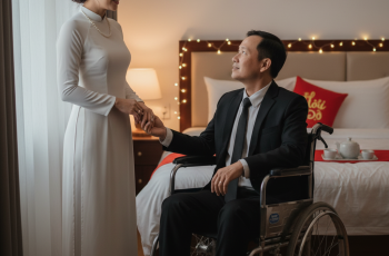 “Hay con lấy anh Dũng đi, dù chân nó có tật nhưng tính tình hiền, thương con thật lòng.” “Hay con lấy anh Dũng đi, dù chân nó có tật nhưng tính tình hiền, thương con thật lòng.”
