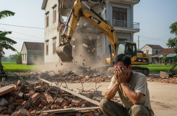 Tôi lỡ xây nhà sang nhà hàng xóm 11 mét, đợt đó hàng xóm đi nam làm ăn, nay họ về đo đạc rồi bắt tôi phá nhà để trả lại đất cho họ
