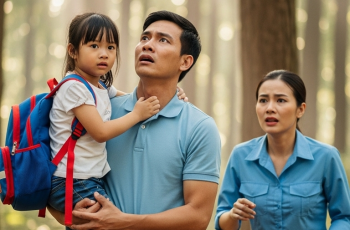 Cô giáo Hạnh, một người phụ nữ ngoài ba mươi, vốn có trực giác khá nhạy bén. Hạnh để ý đến một người đàn ông dáng vẻ lúng túng bước vào lớp, nói là đến đón con gái. Thoáng qua, cô thấy có gì đó không đúng nên đi theo