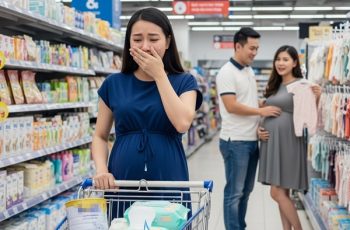 Vợ một mình đi sắm đồ sơ sinh nào ngờ lại thấy chồng đưa nhân tình đi siêu thị