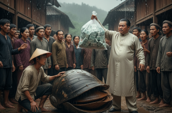 Tới lần quăng thứ năm, cái gì đó nặng khủng khiếp kéo tay tôi chùn xuống. Tôi phải gồng cả người mới lôi được nó lên.