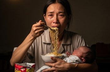 Đi làm xa mỗi tháng gửi về cho mẹ 20 triệu nuôi vợ mới sinh, lúc về chết điếng khi thấy vợ bế con ngồi ăn mì tôm