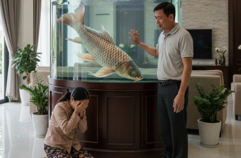 Hàng xóm sát vách trả giá con cá rồng 100 triệu nhưng anh Minh nhất quyết không chịu bán, sáng hôm sau, con cá rồng đỏ nuôi 12 năm trong phòng khách bỗng nhảy lên đập vào kính rồi chết nổi