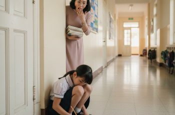 Cô bé 6 tuổi con nhà đại gia giàu nhất phố, mỗi ngày đều mang một tờ giấy trắng ra cuối hành lang để ngồi viết gì đó