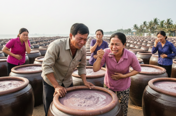 Nhà ông Ba ủ mắm tôm nổi tiếng cái làng này, tháng bán cả tấn, vậy mà đêm qua cãi nhau om sòm với lái buôn vì mắm tôm đóng vơi Nhà ông Ba ủ mắm tôm nổi tiếng cái làng này, tháng bán cả tấn, vậy mà đêm qua cãi nhau om sòm với lái buôn vì mắm tôm đóng vơi