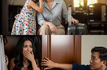 Đi công tác 1 tuần trở về, con gái 5t ra đón bảo: ‘Mẹ ơi, bố giấu cô nào ở trong tủ ấy, cả tiếng rồi chưa chịu ra’