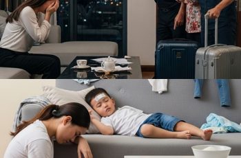 Con ốm sốt cả ngày không kịp nấu cơm cho bố mẹ chồng đi du lịch về, vợ vào xin lỗi thì bị cả nhà chồng chửi