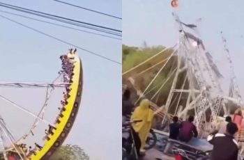 Sập đu quay khổng lồ ở hội chợ, 14 học sinh bị thương Sập đu quay khổng lồ ở hội chợ, 14 học sinh bị thương