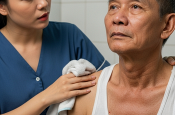 Từ ngày ông ngã bệnh, mẹ chồng héo hon, chồng tôi thì đi làm xa, còn tôi gần như gánh hết mọi việc từ cơm nước, thuốc thang đến bón cháo, thay quần áo cho ông. Từ ngày ông ngã bệnh, mẹ chồng héo hon, chồng tôi thì đi làm xa, còn tôi gần như gánh hết mọi việc từ cơm nước, thuốc thang đến bón cháo, thay quần áo cho ông.